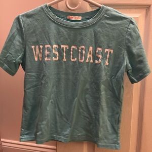 ROMWE West Coast graphic boxy cropped tee